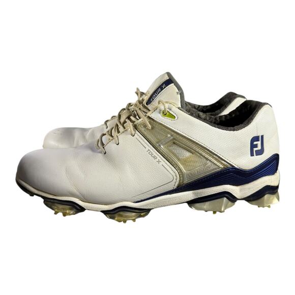 FootJoy Tour X Golf Shoes Men’s 11M White Navy Cleated 55404 - Picture 4 of 7